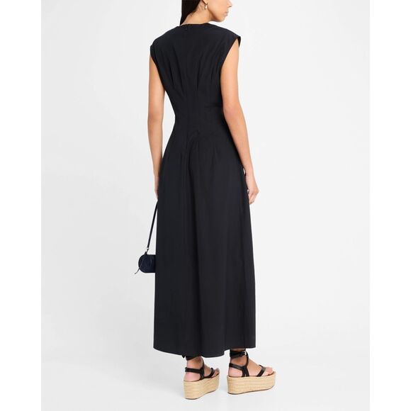 Rag & Bone Women's Black Ines Cotton Poplin Sleeveless Maxi Dress Size 8 NWOT - Picture 3 of 15
